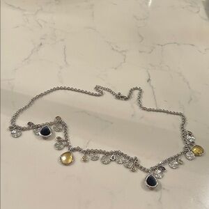 Chico's Silver belt with Blue and Yellow Accents